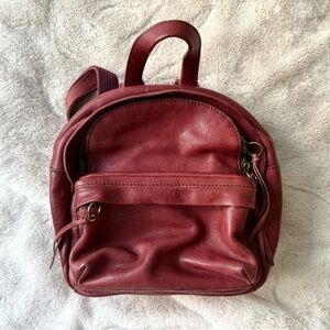 NWT Madewell The Lorimer Mini Backpack Leather Dark Cabernet Burgundy